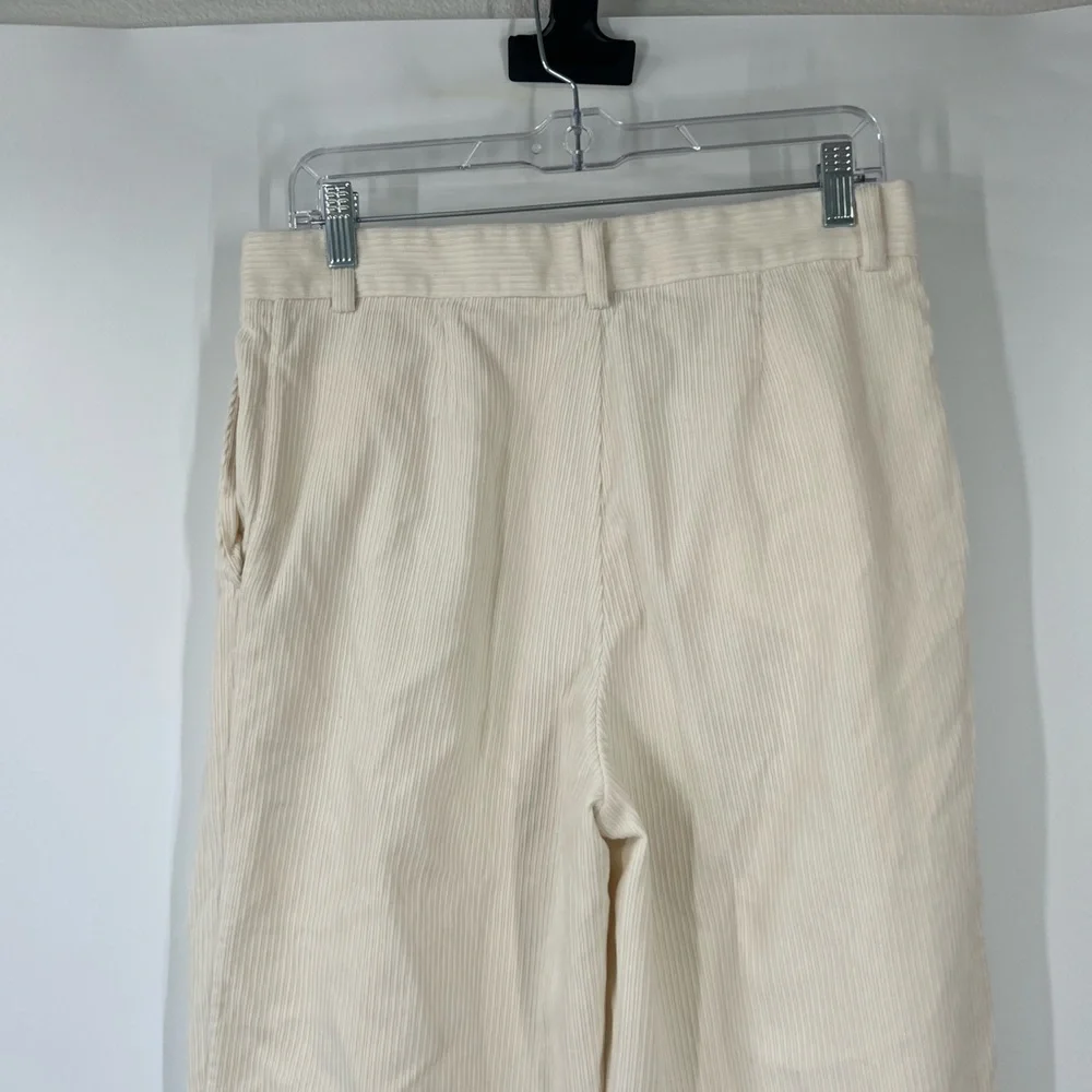 Toteme Pleated Silk and Organic Cotton-Blend Corduroy Wide-Leg Pants in Ecru - Picture 7 of 11
